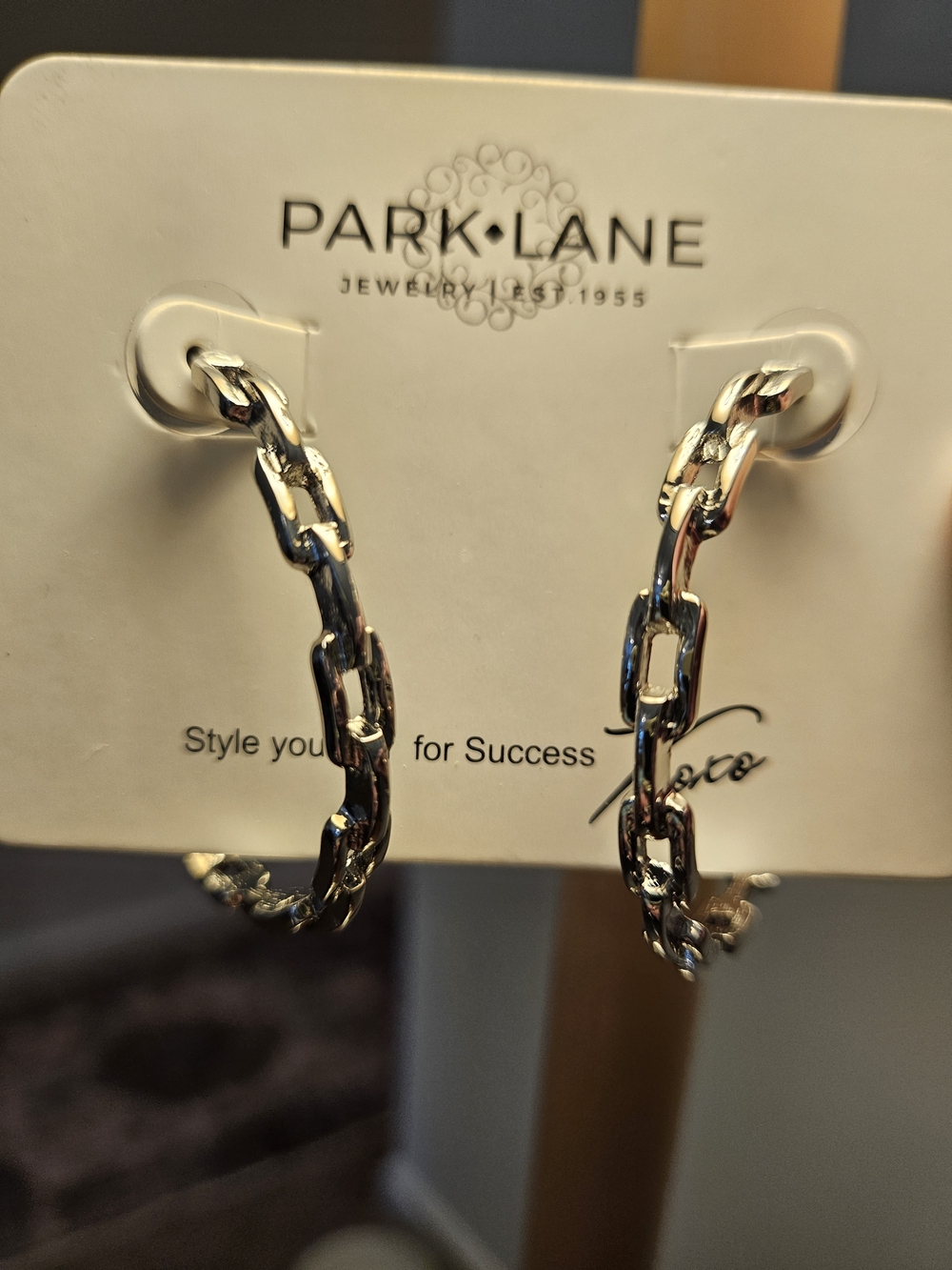 Park Lane Gold Chain-Link Hoop Earrings. NEW